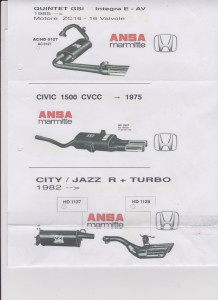 Honda Quinte-Civic-Jazz-City ANSA mufflers