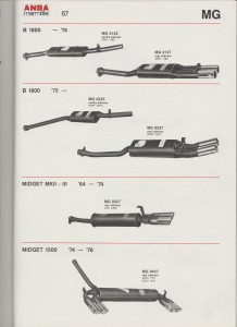 MG B ANSA exhaust