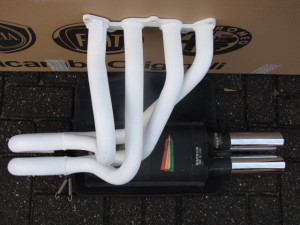 Racing, steel of stainless manifold with Abarth muffler 1000 TC