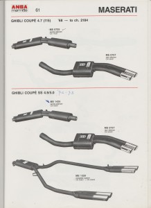 ANSA Maserati Ghibli Middlemufflers catalogue